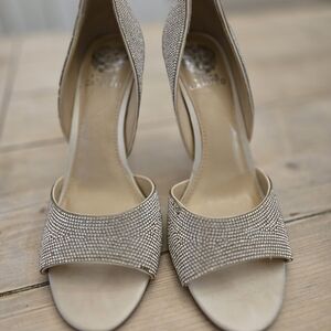 Elegant Beige Open-Toe Heels